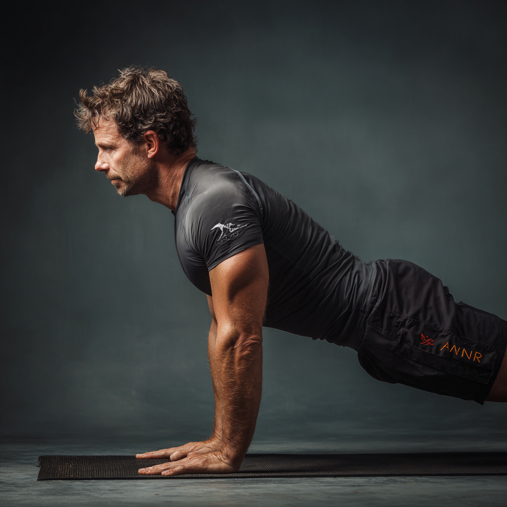 Чоловік виконує фізичні вправи для покращення здоров'я